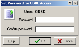 set password for odbc access