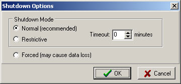 shutdown options