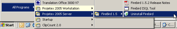 uninstall firebird