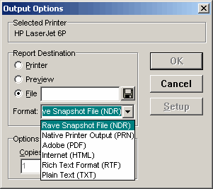 Dialog Output File NDR