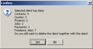 confirm client deletion